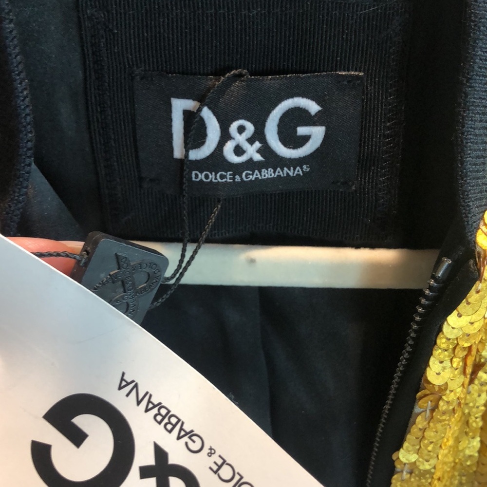D&G Gold Sequin Bomber Jacket fun sparkly fully lined S - Picture 2 of 15